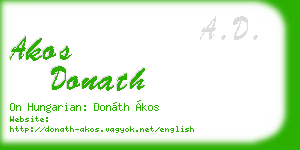 akos donath business card