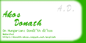 akos donath business card